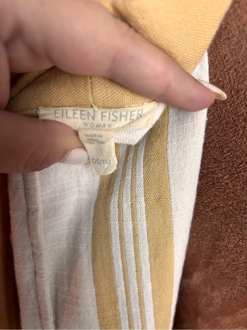 Eileen Fisher Organic Cotton Striped Long Cardigan Duster OS (XL/XXL)